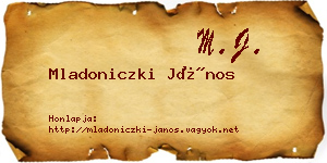 Mladoniczki János névjegykártya