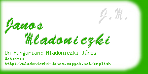 janos mladoniczki business card